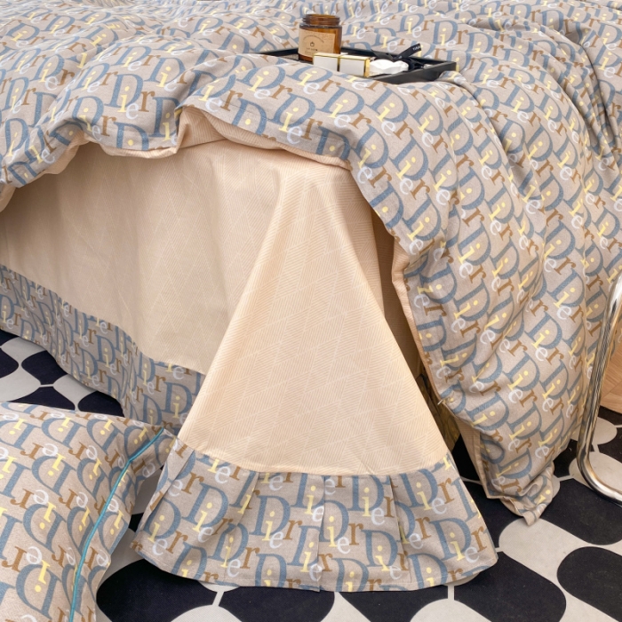 91家纺网 家纺一手货源 找家纺 棉生活 2022新款全棉铂金棉小资系列四件套 迪尼灰