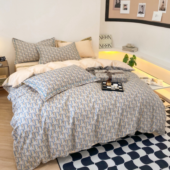 91家纺网 家纺一手货源 找家纺 棉生活 2022新款全棉铂金棉小资系列四件套 迪尼灰