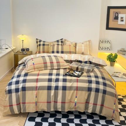 棉生活 2022新款全棉铂金棉小资系列四件套 雅奢格