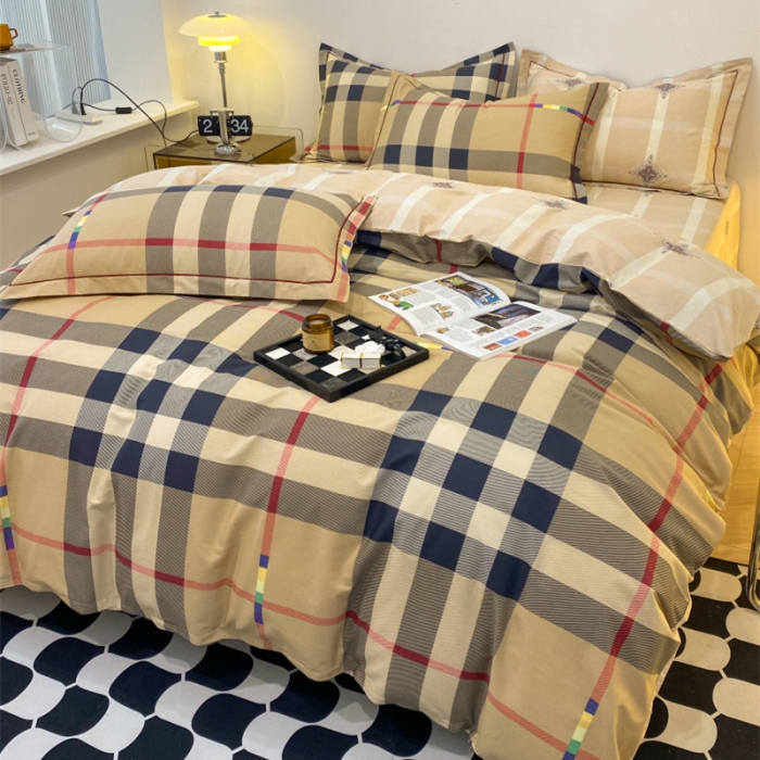 91家纺网 家纺一手货源 找家纺 棉生活 2022新款全棉铂金棉小资系列四件套 雅奢格