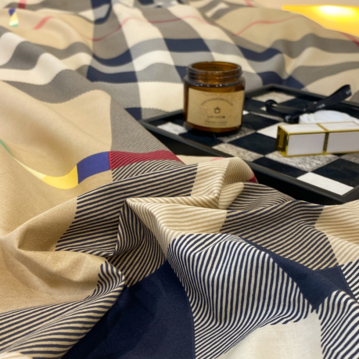 91家纺网 家纺一手货源 找家纺 棉生活 2022新款全棉铂金棉小资系列四件套 雅奢格