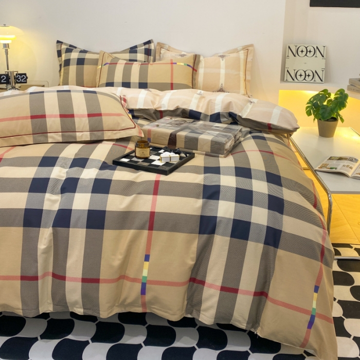 91家纺网 家纺一手货源 找家纺 棉生活 2022新款全棉铂金棉小资系列四件套 雅奢格