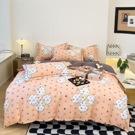 棉生活 2022新款全棉铂金棉小资系列四件套 温情贵族粉