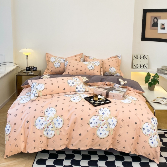 91家纺网 家纺一手货源 找家纺 棉生活 2022新款全棉铂金棉小资系列四件套 温情贵族粉