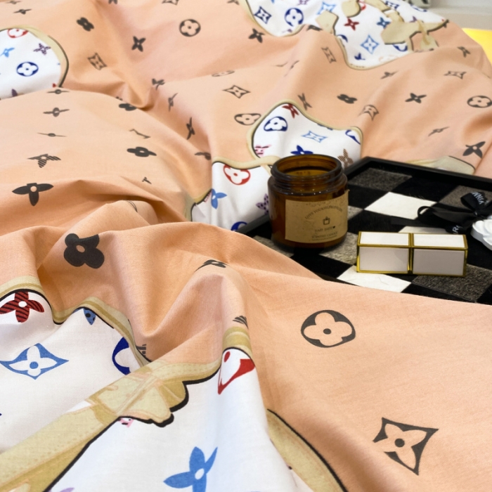 91家纺网 家纺一手货源 找家纺 棉生活 2022新款全棉铂金棉小资系列四件套 温情贵族粉