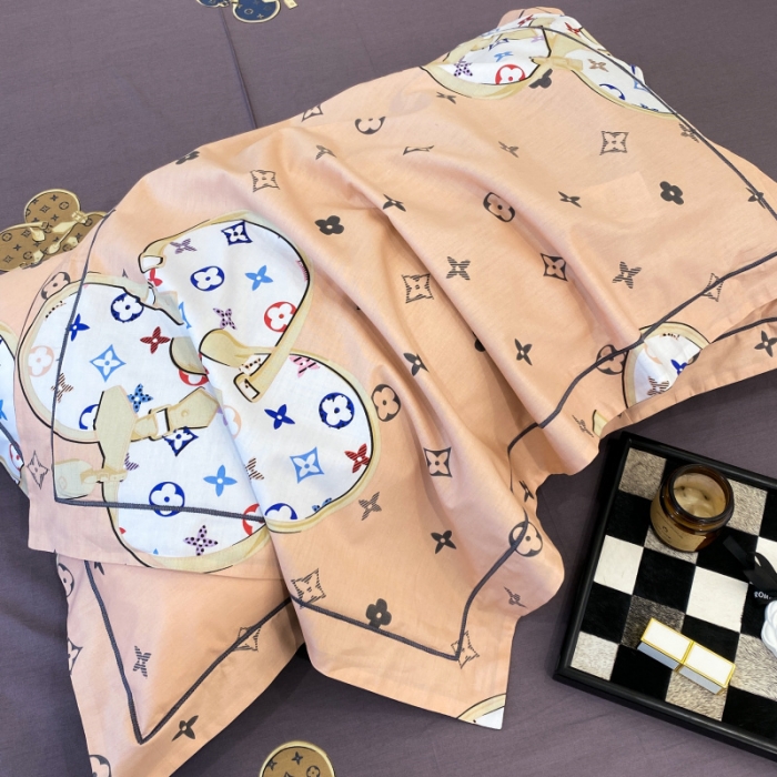 91家纺网 家纺一手货源 找家纺 棉生活 2022新款全棉铂金棉小资系列四件套 温情贵族粉