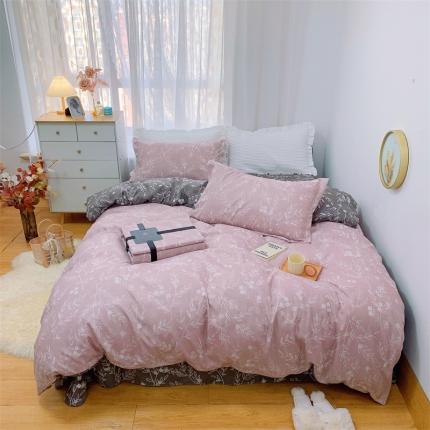 91家纺网 家纺一手货源 找家纺 （总）庭笙 新款匹马棉丝带款臻品磨毛印花四件套