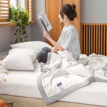 鸣升 新款全棉纯色水洗棉棉花夏凉被夏被空调被 本白