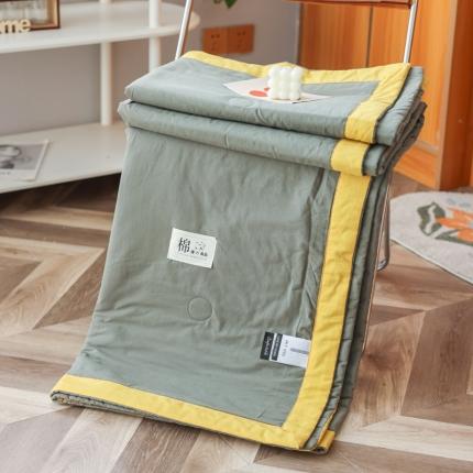91家纺网 家纺一手货源 找家纺 鸣升 新款全棉纯色水洗棉棉花夏凉被夏被空调被 绿色