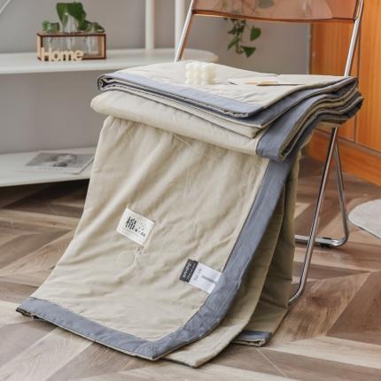 91家纺网 家纺一手货源 找家纺 鸣升 新款全棉纯色水洗棉棉花夏凉被夏被空调被 浅驼