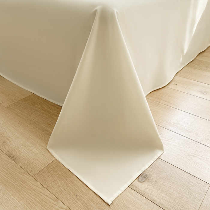 91家纺网 家纺一手货源 找家纺 安力森/诚臻酒店用品 2023新款纯色双拼简约水洗棉四件套 粉芝士双拼