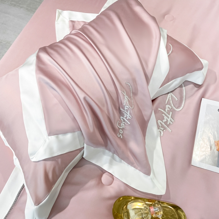 91家纺网 家纺一手货源 找家纺 2023奥汀洛100S莱赛尔天丝刺绣镂空夏被四件套-安妮