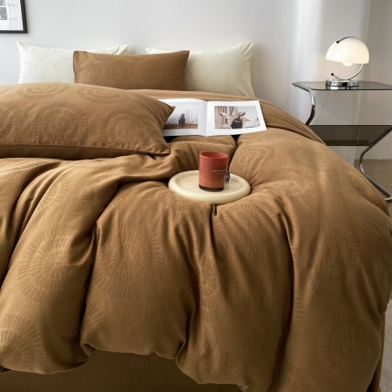 91家纺网 家纺一手货源 找家纺 奥汀洛2024A类小红书全棉水洗棉提花四件套