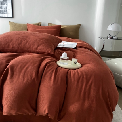 91家纺网 家纺一手货源 找家纺 奥汀洛2024A类小红书全棉水洗棉提花四件套