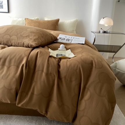 91家纺网 家纺一手货源 找家纺 奥汀洛2024A类小红书全棉水洗棉提花四件套