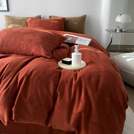 91家纺网 家纺一手货源 找家纺 奥汀洛2024A类小红书全棉水洗棉提花四件套