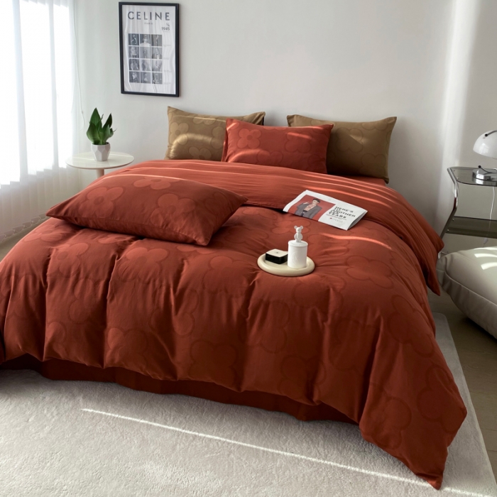 91家纺网 家纺一手货源 找家纺 奥汀洛2024A类小红书全棉水洗棉提花四件套