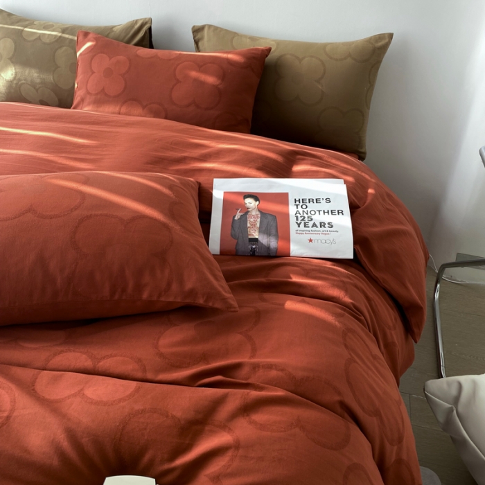 91家纺网 家纺一手货源 找家纺 奥汀洛2024A类小红书全棉水洗棉提花四件套