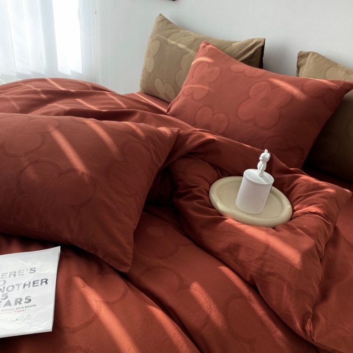 91家纺网 家纺一手货源 找家纺 奥汀洛2024A类小红书全棉水洗棉提花四件套