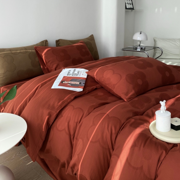 91家纺网 家纺一手货源 找家纺 奥汀洛2024A类小红书全棉水洗棉提花四件套