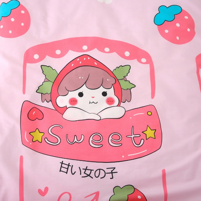 91家纺网 家纺一手货源 找家纺 鱼宝 2022新款全棉幼儿园婴童套件多件套草莓姑娘