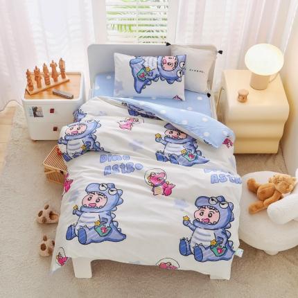 91家纺网 家纺一手货源 找家纺 鱼宝 2022新款全棉幼儿园婴童套件多件套恐龙小新新