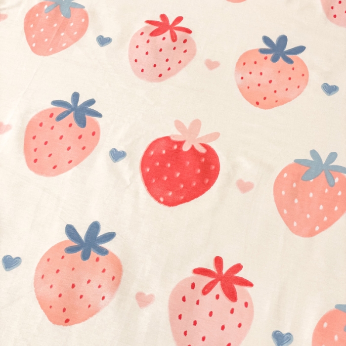 91家纺网 家纺一手货源 找家纺 金丝鸟 2023新款全棉纯棉印花系列单品床单 草莓园