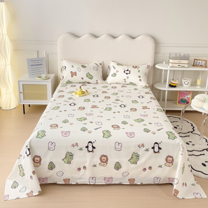 91家纺网 家纺一手货源 找家纺 金丝鸟 2023新款全棉纯棉印花系列单品床单 宠物园