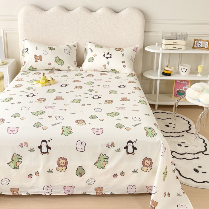 91家纺网 家纺一手货源 找家纺 金丝鸟 2023新款全棉纯棉印花系列单品床单 宠物园