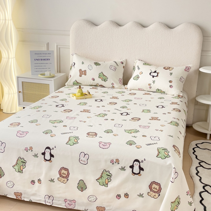 91家纺网 家纺一手货源 找家纺 金丝鸟 2023新款全棉纯棉印花系列单品床单 宠物园