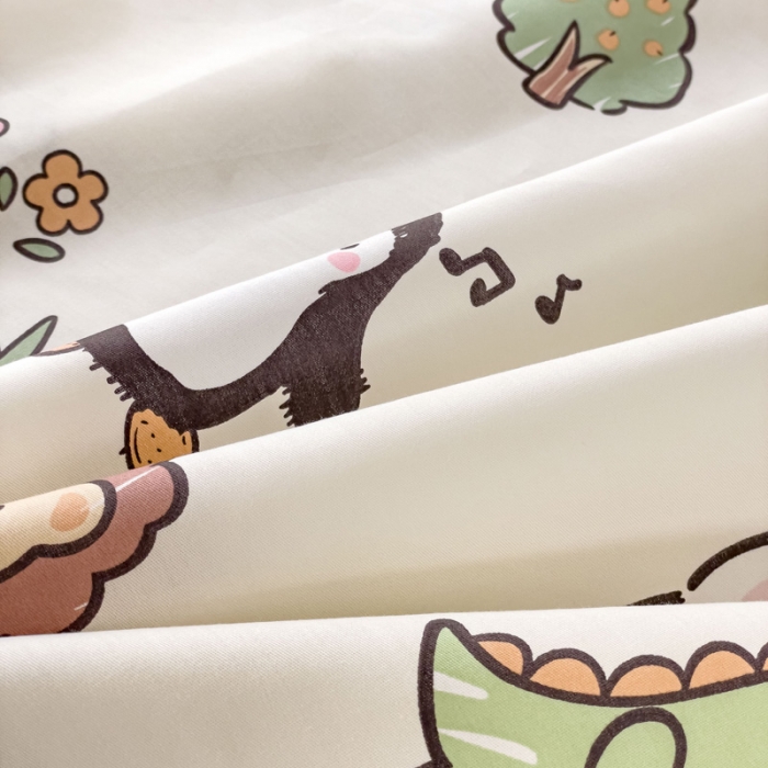 91家纺网 家纺一手货源 找家纺 金丝鸟 2023新款全棉纯棉印花系列单品床单 宠物园