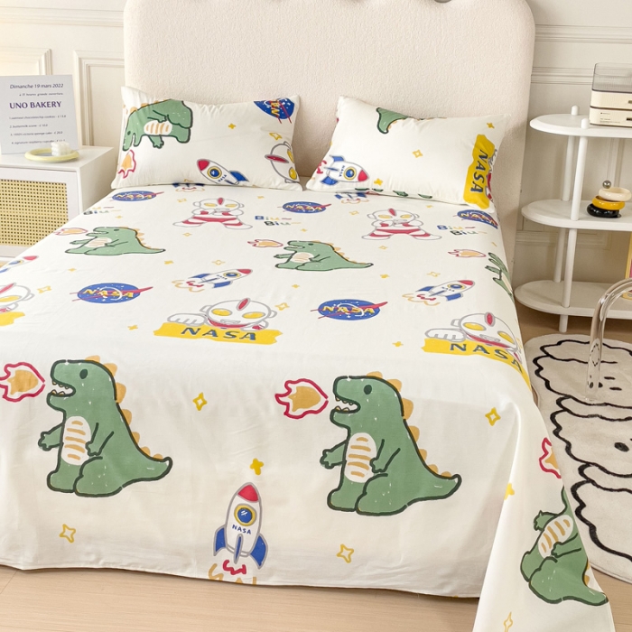 91家纺网 家纺一手货源 找家纺 金丝鸟 2023新款全棉纯棉印花系列单品床单 打怪兽