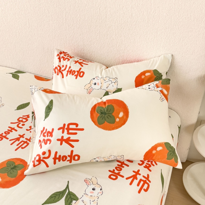 91家纺网 家纺一手货源 找家纺 金丝鸟 2023新款全棉纯棉印花系列单品床单 发财兔