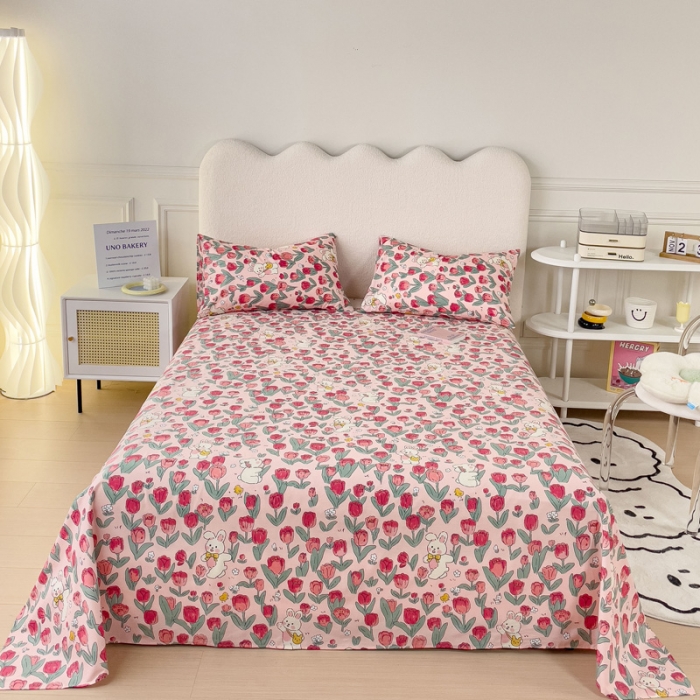 91家纺网 家纺一手货源 找家纺 金丝鸟 2023新款全棉纯棉印花系列单品床单 馥郁