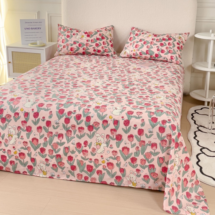 91家纺网 家纺一手货源 找家纺 金丝鸟 2023新款全棉纯棉印花系列单品床单 馥郁