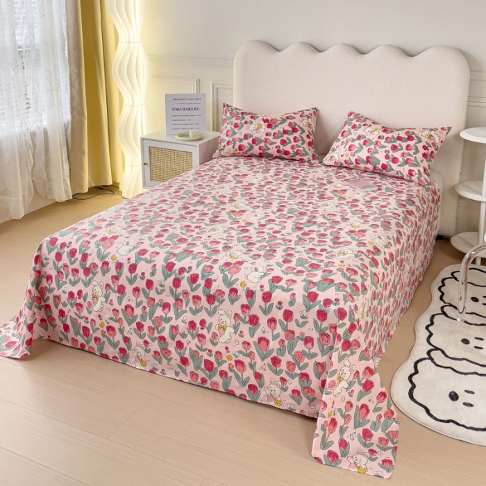 91家纺网 家纺一手货源 找家纺 金丝鸟 2023新款全棉纯棉印花系列单品床单 馥郁