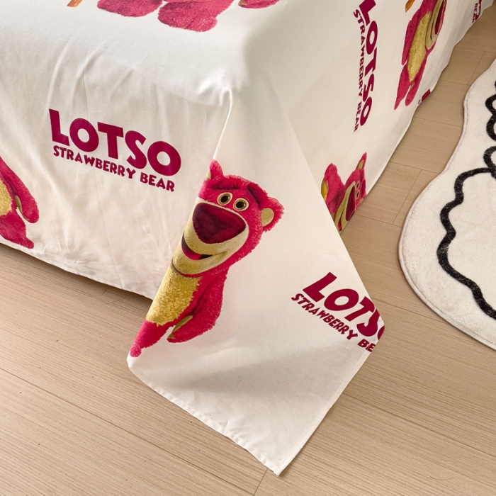 91家纺网 家纺一手货源 找家纺 金丝鸟 2023新款全棉纯棉印花系列单品床单 拐杖熊