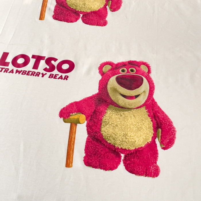 91家纺网 家纺一手货源 找家纺 金丝鸟 2023新款全棉纯棉印花系列单品床单 拐杖熊