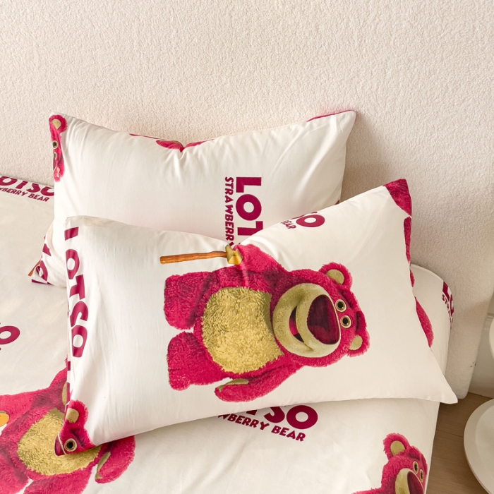 91家纺网 家纺一手货源 找家纺 金丝鸟 2023新款全棉纯棉印花系列单品床单 拐杖熊