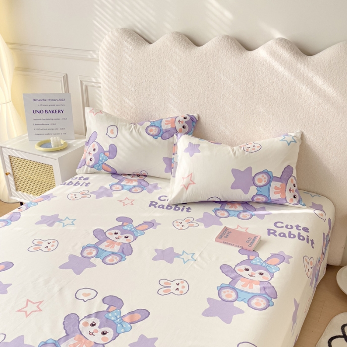 91家纺网 家纺一手货源 找家纺 金丝鸟 2023新款全棉纯棉印花系列单品床单 星黛兔