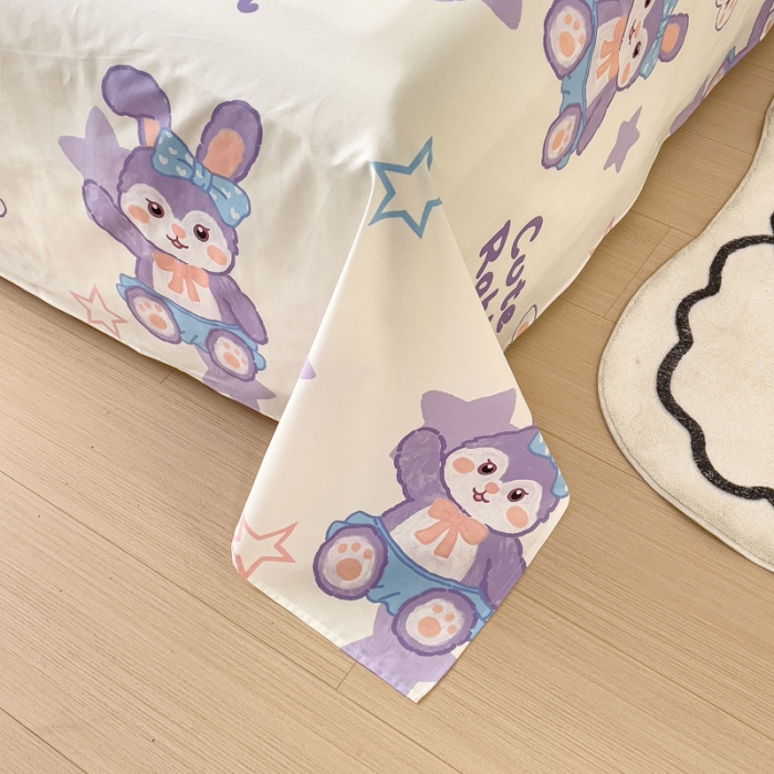 91家纺网 家纺一手货源 找家纺 金丝鸟 2023新款全棉纯棉印花系列单品床单 星黛兔