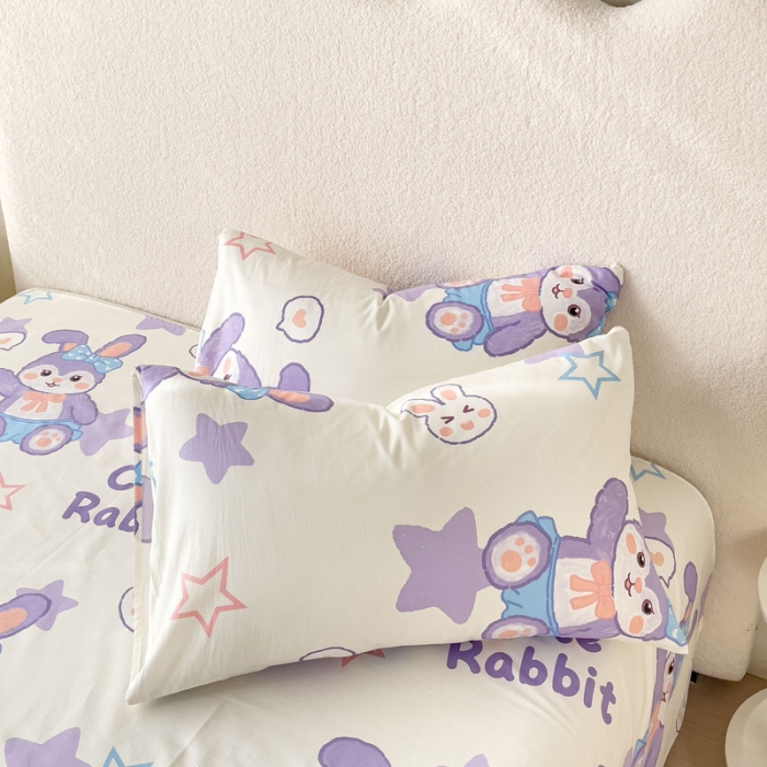 91家纺网 家纺一手货源 找家纺 金丝鸟 2023新款全棉纯棉印花系列单品床单 星黛兔