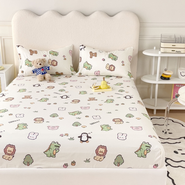 91家纺网 家纺一手货源 找家纺 金丝鸟 2023新款全棉纯棉印花系列单品床笠 宠物园