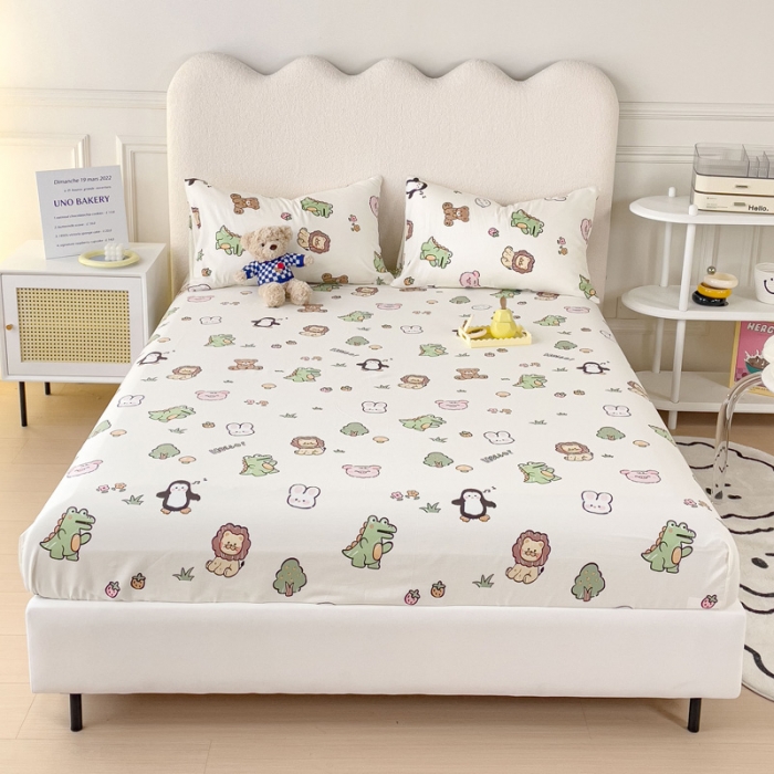 91家纺网 家纺一手货源 找家纺 金丝鸟 2023新款全棉纯棉印花系列单品床笠 宠物园