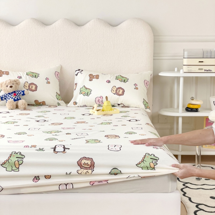 91家纺网 家纺一手货源 找家纺 金丝鸟 2023新款全棉纯棉印花系列单品床笠 宠物园