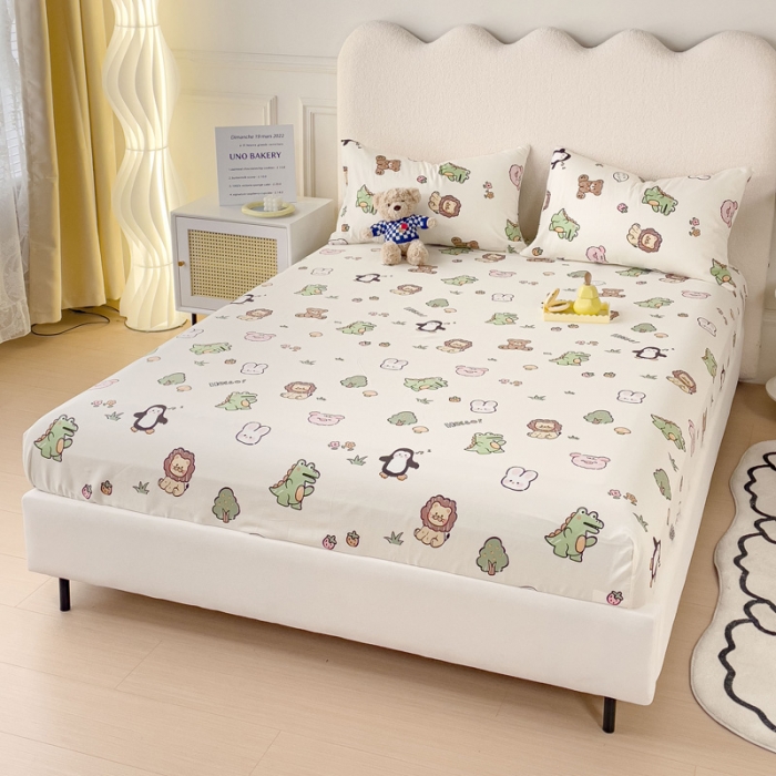 91家纺网 家纺一手货源 找家纺 金丝鸟 2023新款全棉纯棉印花系列单品床笠 宠物园