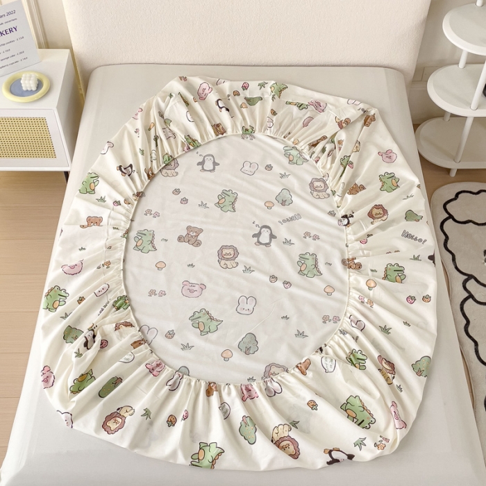 91家纺网 家纺一手货源 找家纺 金丝鸟 2023新款全棉纯棉印花系列单品床笠 宠物园