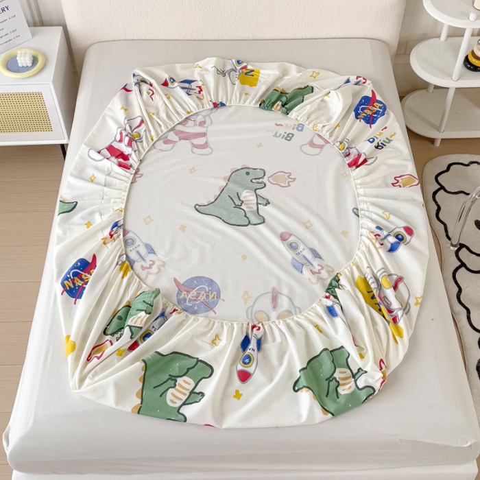 91家纺网 家纺一手货源 找家纺 金丝鸟 2023新款全棉纯棉印花系列单品床笠 打怪兽