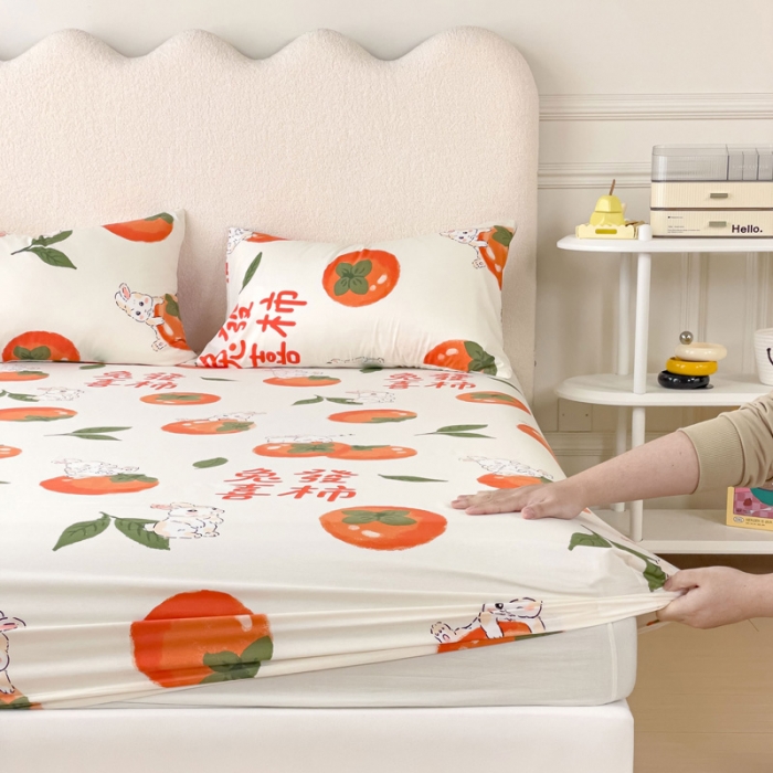 91家纺网 家纺一手货源 找家纺 金丝鸟 2023新款全棉纯棉印花系列单品床笠 发财兔