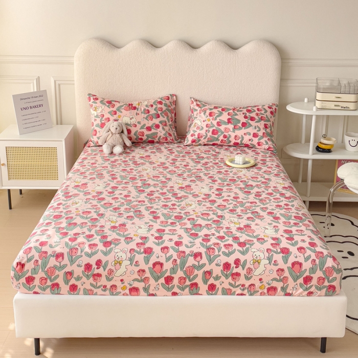 91家纺网 家纺一手货源 找家纺 金丝鸟 2023新款全棉纯棉印花系列单品床笠 馥郁